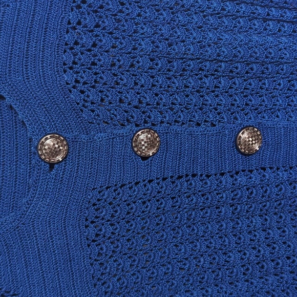 Beautiful royal blue crochet dress - Picture 5 of 11